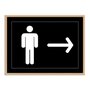 Quadro Indicativo para Banheiro Masculino - Direita