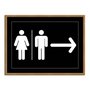 Quadro Indicativo para Banheiros Feminino e Masculino - Direita