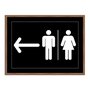 Quadro Indicativo para Banheiros Feminino e Masculino - Esquerda