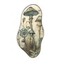 Quadro Orgânico Decorativo Cogumelos e Flores com Moldura Flexível Metalizada