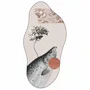Quadro Orgânico Decorativo Colagem Abstrata Peixe e Flor