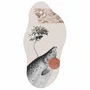 Quadro Orgânico Decorativo Colagem Abstrata Peixe e Flor