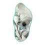 Quadro Orgânico Decorativo Pintura Flores Brancas e Azuis com Moldura Filete Flexível