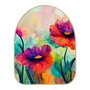 Quadro Orgânico Decorativo Pintura Flores Coloridas com Moldura Filete Flexível
