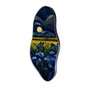 Quadro Orgânico Decorativo Pintura Jardim de Flores Azuis e Amarelas com Moldura Flexível Metalizada