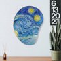 Quadro Orgânico Decorativo A Noite Estrelada de Van Gogh com Moldura Flexível Metalizada