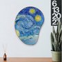 Quadro Orgânico Decorativo A Noite Estrelada de Van Gogh com Moldura Flexível Metalizada