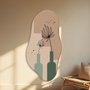 Quadro Orgânico Decorativo Vasos Com Folhas de Palmeira Estilo Japandi
