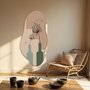 Quadro Orgânico Decorativo Vasos Com Folhas de Palmeira Estilo Japandi