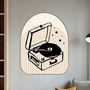Quadro Orgânico Decorativo Vitrola Vintage Estilo Japandi