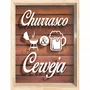 Quadro Porta Tampinhas Churrasco e Cerveja