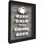 Quadro Porta Tampinhas Keep Calm And  Drink Beer