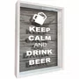 Quadro Porta Tampinhas Keep Calm And  Drink Beer