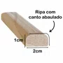 Ripa de Madeira Abaulada Pinus Natural para Artesanato - 2x1
