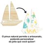 Tábua de Pinus Recortada para Artesanato em Forma de Barco