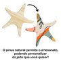 Tábua de Pinus Recortada para Artesanato em Forma de Estrela do Mar