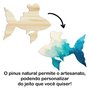 Tábua de Pinus Recortada para Artesanato em Forma de Peixe