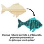Tábua de Pinus Recortada para Artesanato em Forma de Peixe