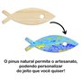 Tábua de Pinus Recortada para Artesanato em Forma de Peixe