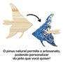 Tábua de Pinus Recortada para Artesanato em Forma de Peixe