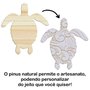 Tábua de Pinus Recortada para Artesanato em Forma de Tartaruga