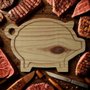 Tábua para Carne em Madeira de Pinus Natural Maciço - Porco com Óleo Mineral