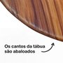 Tábua para Pizza Redonda com Cabo em Madeira Teca Maciça com Óleo Mineral