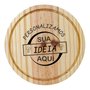 Tábua Personalizada para Servir em Madeira de Pinus Natural Maciço com Gravação a Laser e Óleo Mineral - Redonda