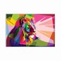 Tela Decorativa em Tecido Canvas Leão Geométrico Colorido